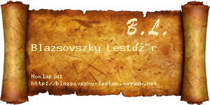 Blazsovszky Lestár névjegykártya